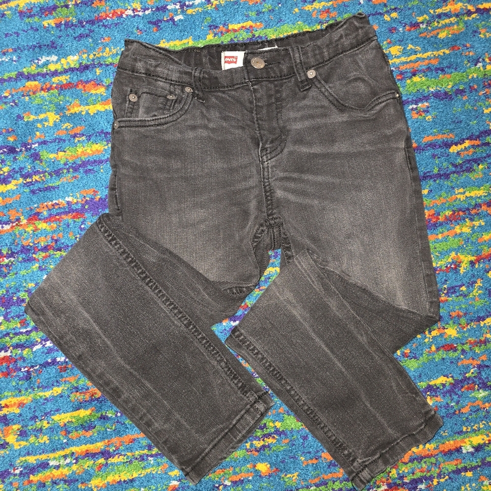 Levis boys size 10- 512 slim taper black grey color W25/L25‎